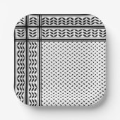 パレスチナ抵抗パターンのケフィエ記号 ペーパープレート (正面)