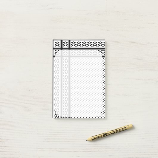 パレスチナ抵抗パターンのケフィエ記号 ポストイット (デスク上)