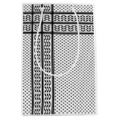 パレスチナ抵抗パターンのケフィエ記号 ミディアムペーパーバッグ (正面)