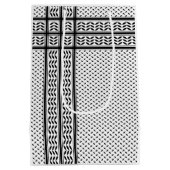 パレスチナ抵抗パターンのケフィエ記号 ミディアムペーパーバッグ (裏面)