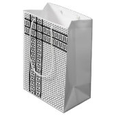 パレスチナ抵抗パターンのケフィエ記号 ミディアムペーパーバッグ (裏面アングル)