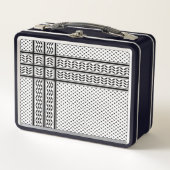 パレスチナ抵抗パターンのケフィエ記号 メタルランチボックス (正面)