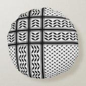 パレスチナ抵抗パターンのケフィエ記号 ラウンドクッション (裏面)