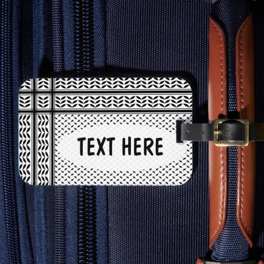 パレスチナ抵抗パターンのケフィエ記号 ラゲッジタグ (正面インサイチュ4)