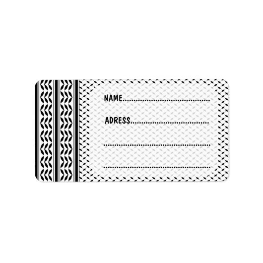 パレスチナ抵抗パターンのケフィエ記号 ラベル (正面)