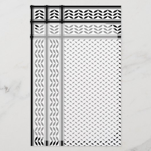 パレスチナ抵抗パターンのケフィエ記号 便箋 (正面)