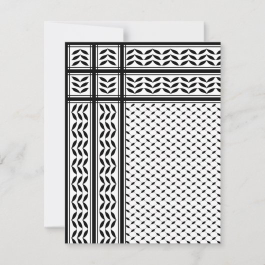 パレスチナ抵抗パターンのケフィエ記号 出欠カード (正面)