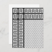 パレスチナ抵抗パターンのケフィエ記号 出欠カード (正面/裏面)