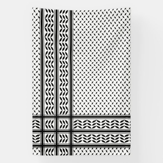 パレスチナ抵抗パターンのケフィエ記号 横断幕 (縦)