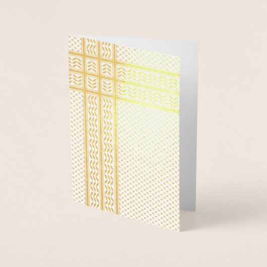 パレスチナ抵抗パターンのケフィエ記号 箔カード (正面)