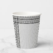 パレスチナ抵抗パターンのケフィエ記号 紙コップ (裏面)