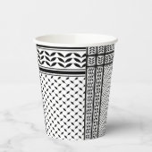 パレスチナ抵抗パターンのケフィエ記号 紙コップ (左)