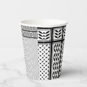 パレスチナ抵抗パターンのケフィエ記号 紙コップ (右)