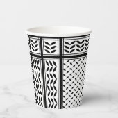 パレスチナ抵抗パターンのケフィエ記号 紙コップ (正面)