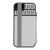 パレスチナ抵抗パターンのケフィエ記号 INCIPIO iPhoneウォレットケース (フォリオ裏面)