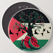 パレスチナ文化パレスティナスイオリーブ 缶バッジ (正面&裏面)