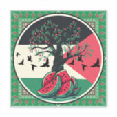 パレスチナ文化 |パレスティナスイカ、オリーブt シール (正面)