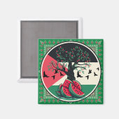 パレスチナ文化 |パレスティナスイカ、オリーブt マグネット (正面/裏面)