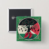 パレスチナ文化 |パレスティナスイカ、オリーブt 缶バッジ (正面&裏面)