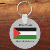 パレスチナ無料ガザ連帯キーチェーンと共に立つ キーホルダー (裏面)