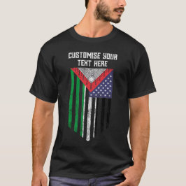 パレスチナ系アメリカ国旗 - パレスチナを救え Tシャツ