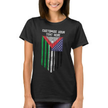 パレスチナ系アメリカ国旗 - パレスチナを救え Tシャツ