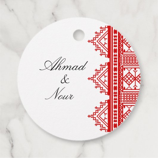 パレスチナ結婚アラブメッセージカード フェイバータグ (裏面)