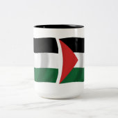 パレスチナ自治政府の国旗のマグカップ ツートーンマグカップ (中央)