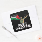 パレスチナ自治政府の子どもの旗を掲げるパレスチナの自由 スクエアシール (封筒)