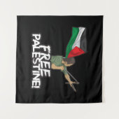 パレスチナ自治政府の子どもの旗を掲げるパレスチナの自由 タペストリー (正面(横))