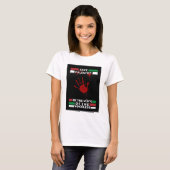 パレスチナ自由を願う女性用Tシャツ | ガザを救え Tシャツ (正面フル)