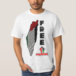 パレスチナ解放チェック柄マップシャツ パレスチナの旗 Tシャツ