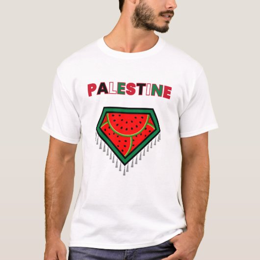 パレスチナ解放デモTシャツ - スイカTee Tシャツ (正面)