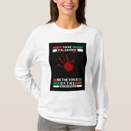 パレスチナ解放 女性用スリーブTシャツ | ガザを救え Tシャツ