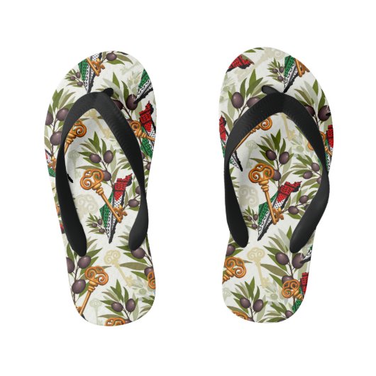 パレスチナ鍵の返還権の象徴 キッズビーチサンダル (フットベッド)