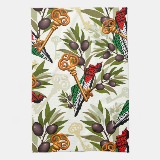 パレスチナ鍵の返還権の象徴 キッチンタオル (縦)