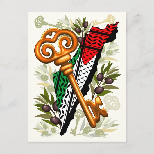 パレスチナ鍵の返還権の象徴 シーズンポストカード (正面)