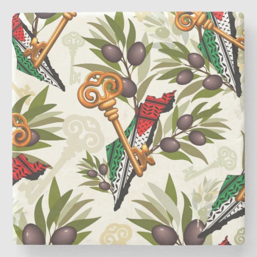 パレスチナ鍵の返還権の象徴 ストーンコースター (正面)