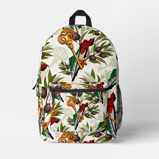 パレスチナ鍵の返還権の象徴 プリントバックパック (正面)