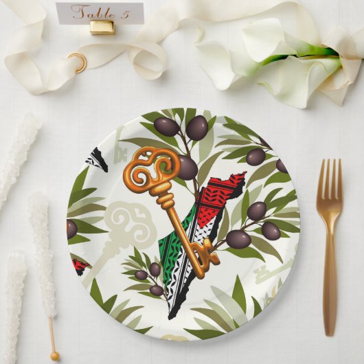 パレスチナ鍵の返還権の象徴 ペーパープレート (ウェディング)