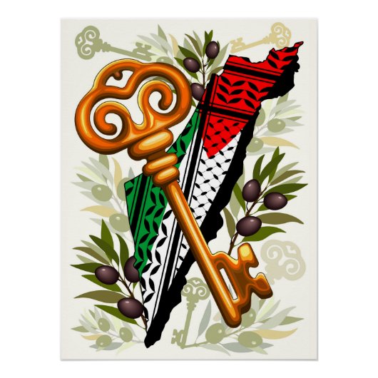 パレスチナ鍵の返還権の象徴 ポスター (正面)