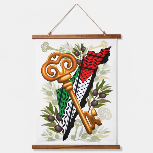 パレスチナ鍵の返還権の象徴 吊り下げ型タペストリー (正面)