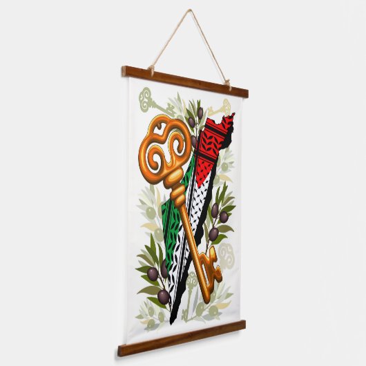 パレスチナ鍵の返還権の象徴 吊り下げ型タペストリー (傾斜あり)