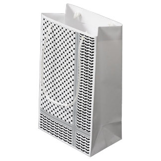 パレスチナ黒白ケフィエ スモールペーパーバッグ