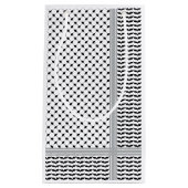 パレスチナ黒白ケフィエ スモールペーパーバッグ (正面)