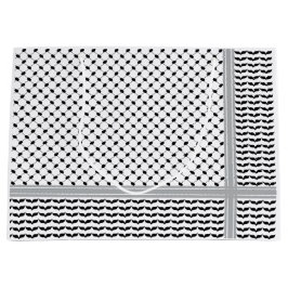 パレスチナ黒白ケフィエ ラージペーパーバッグ