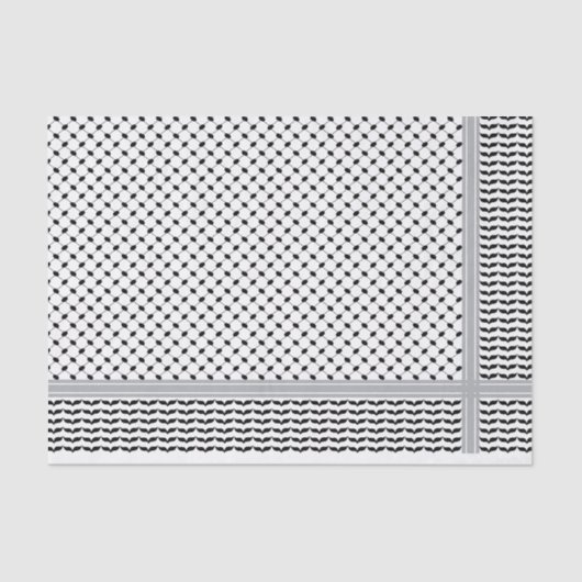 パレスチナ黒白ケフィエ 薄葉紙 (正面)