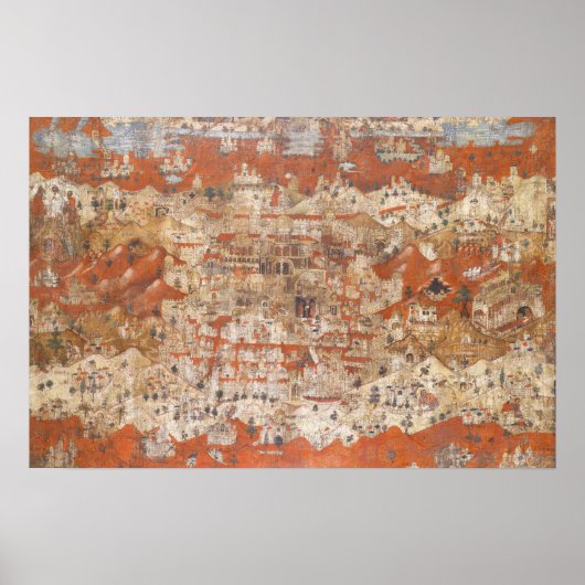 パレスチナ15世紀の聖地の地形 ポスター (正面)