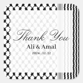 パレスチナ ハッタ ケフィーヤ ありがとう 結婚式 スクエアシール