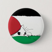 パレスチナ フラグ 猫 フリー 缶バッジ (正面)